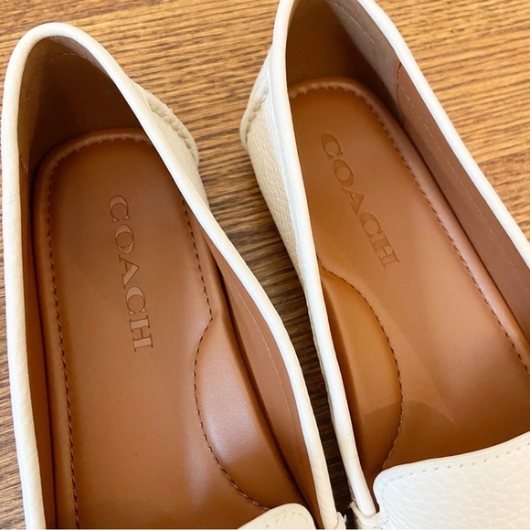 NWOT Coach | Women’s White Pebbled Leather Mavis Driving Loafer Size 6.5 - Picture 4 of 12